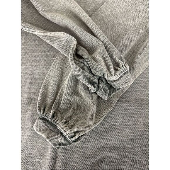 We the Free Free People Green Distressed Lagenlook Boho Long Sleeved Oversized T - Picture 4 of 8